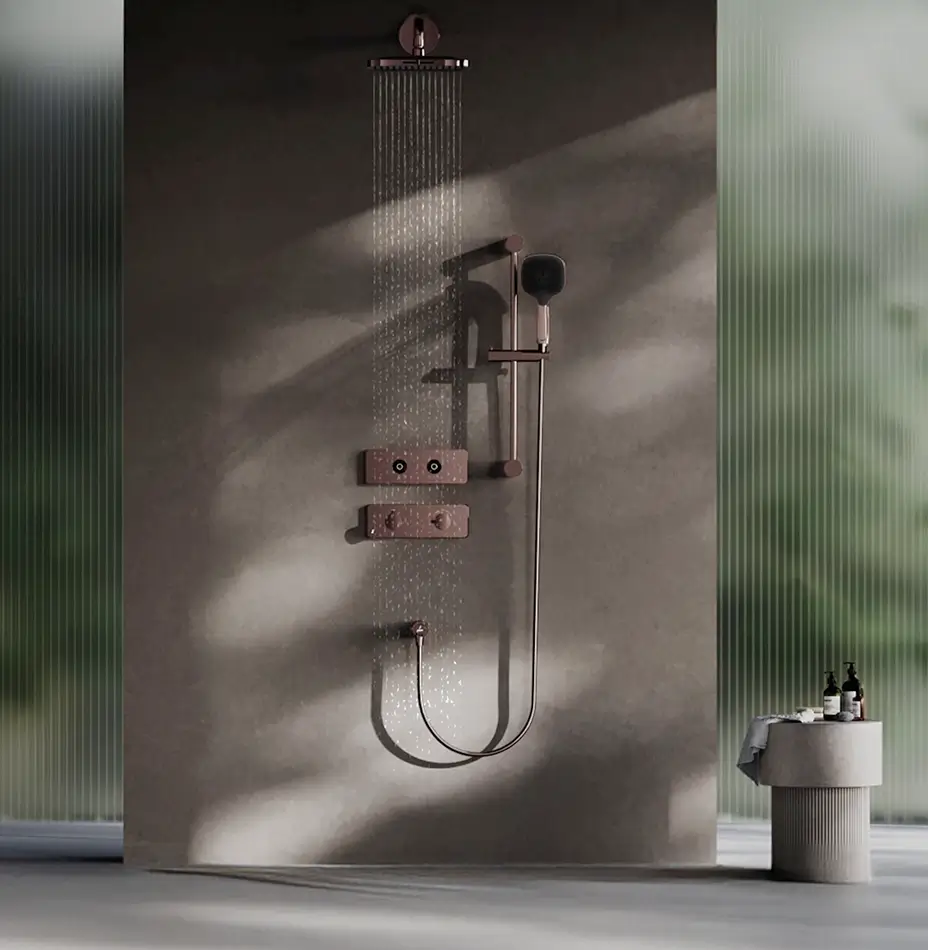 Sculptural bath fittings and luxury bathroom schemes